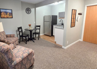 The Nest Kitchenette-Living Space | The Woodlands at Stowe